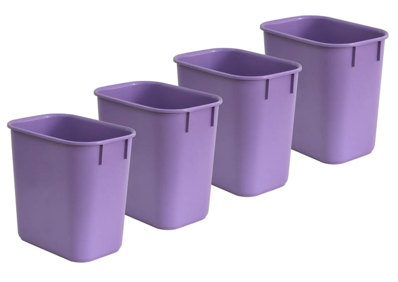 Acrimet Wastebasket, Deskside Bin, 3.25 Gallon/13 Quart/ 12 Liter (Plastic) (Purple Color) (Set of 4) - Image 1